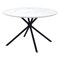 Amiens Round Dining Table White Mdf Marble Steel Legs Mid Century Modern